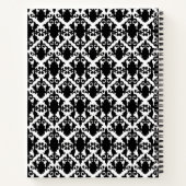 Schwarz-Weiß-Damast Notizblock (Rückseite)