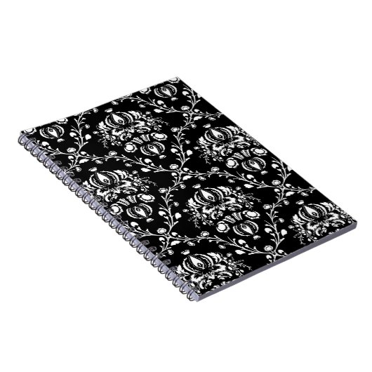 Schwarz-Weiß-Damast Notizblock (Rechte Seite)