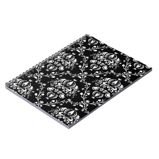 Schwarz-Weiß-Damast Notizblock (Linke Seite)