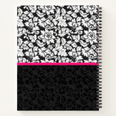 Schwarz-Weiß-Damast Notizbuch (Rückseite)