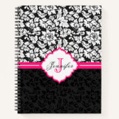 Schwarz-Weiß-Damast Notizbuch (Vorderseite)