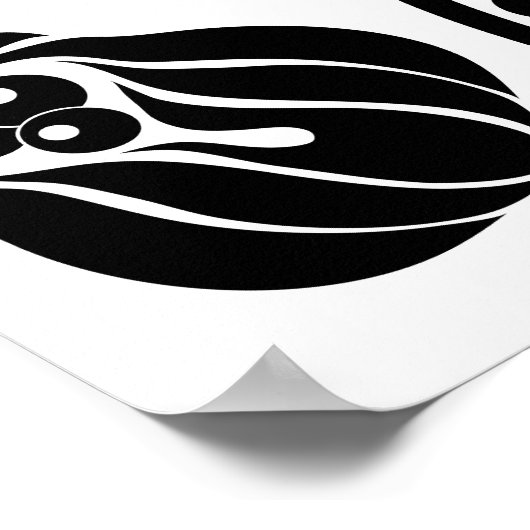 Schwarz-Weiß-Damast Poster (Ecke)