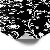 Schwarz-Weiß-Damast Poster (Ecke)