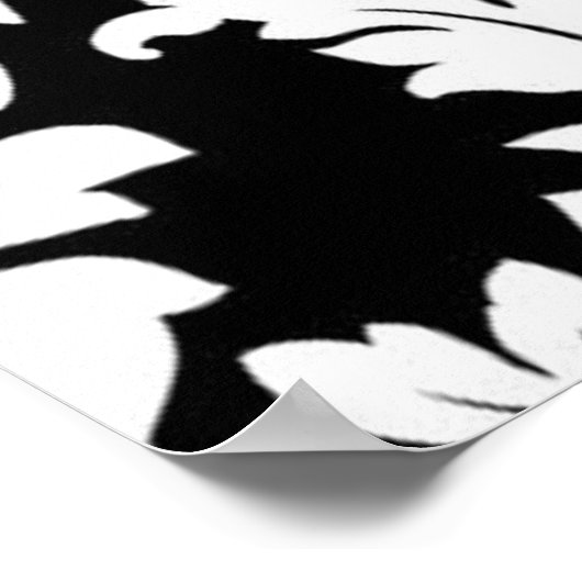 Schwarz-Weiß-Damast Poster (Ecke)