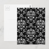 Schwarz-Weiß-Damast Postkarte (Vorne/Hinten)