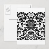 Schwarz-Weiß-Damast Postkarte (Vorne/Hinten)