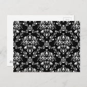Schwarz-Weiß-Damast Postkarte (Vorne/Hinten)