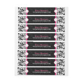 Schwarz-Weiß-Damast Rundum-Adressaufkleber (Bogen)