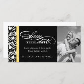 Schwarz-Weiß-Damast Save the Date (Vorne/Hinten)
