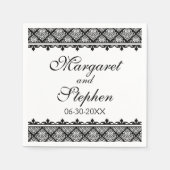 Schwarz-Weiß-Damast Serviette (Vorderseite)