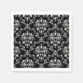 Schwarz-Weiß-Damast Serviette (Vorderseite)