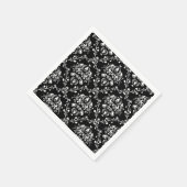 Schwarz-Weiß-Damast Serviette (Ecke)