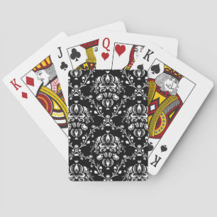 Schwarz-Weiß-Damast Spielkarten