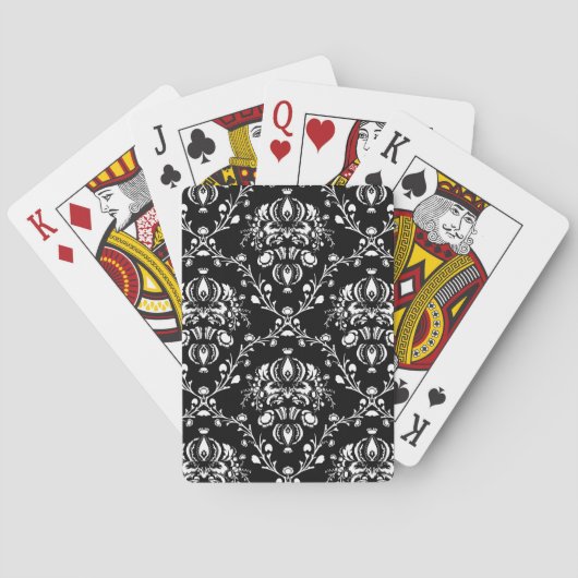 Schwarz-Weiß-Damast Spielkarten (Rückseite)