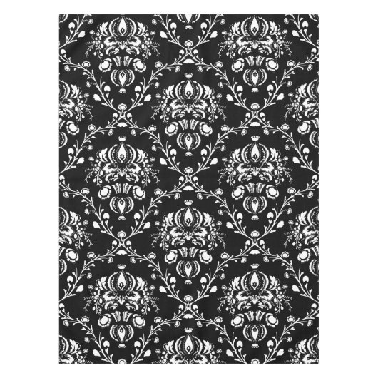 Schwarz-Weiß-Damast Tischdecke (Vorderseite)