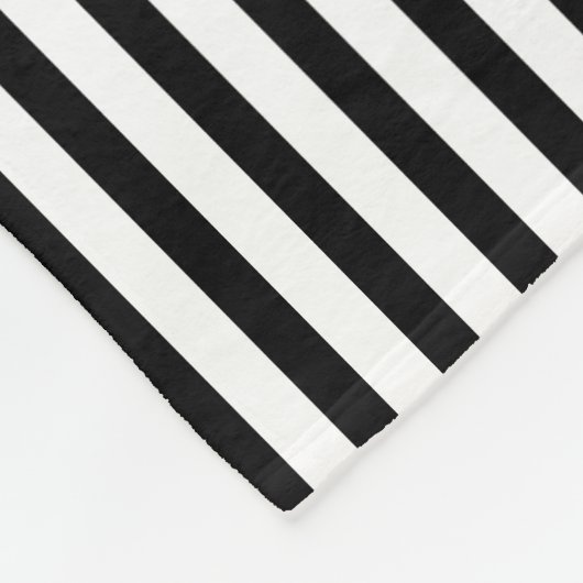 Schwarz-Weiß-Damast und Streifen-Monogramm Fleecedecke (Ecke)