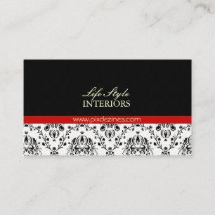 Schwarz-Weiß-Damast Visitenkarte