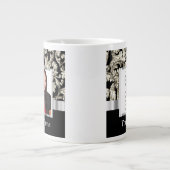 Schwarz-Weiß-Damast-Vorlage Jumbo-Tasse (Vorderseite)