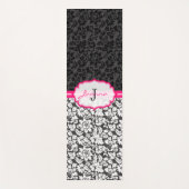 Schwarz-Weiß-Damast Yogamatte (Vorderseite)