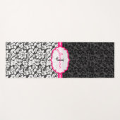 Schwarz-Weiß-Damast Yogamatte (Vorderseite (Horizontal))