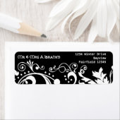 Schwarz-Weiß-Damastbrokat-Muschelhochzeit (Insitu)