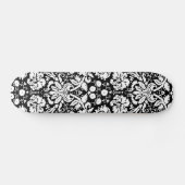 Schwarz-Weiß-Damastmuster Skateboard (Horizontal)