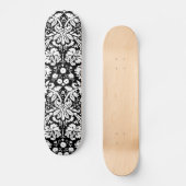 Schwarz-Weiß-Damastmuster Skateboard (Vorderseite)