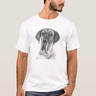 Schwarz-Weiß-Dane-Portrait T-Shirt