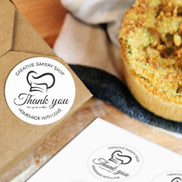 Schwarz-Weiß-Danke für Ihre Bestellung Bäckerei Runder Aufkleber