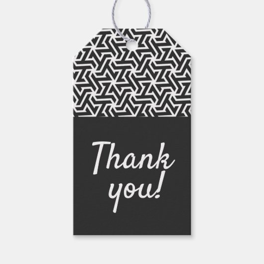 Schwarz-Weiß-Danke Geschenkanhänger (Vorderseite)