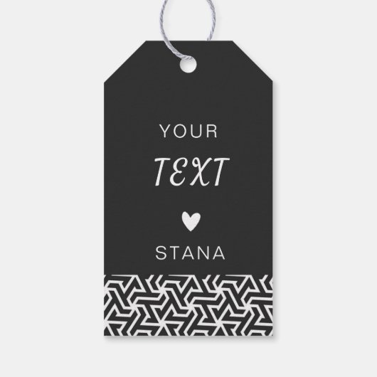 Schwarz-Weiß-Danke Geschenkanhänger (Rückseite)