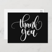 Schwarz-Weiß Danke - Hochzeitsfeier Postkarte (Vorne/Hinten)