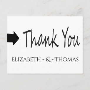 Schwarz-Weiß-Danke-Personalisierte-Hochzeit Postkarte