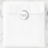 Schwarz-Weiß-Dankeschön florale Blätter Aufkleber (Tasche)