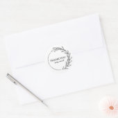 Schwarz-Weiß-Dankeschön florale Blätter Aufkleber (Umschlag)
