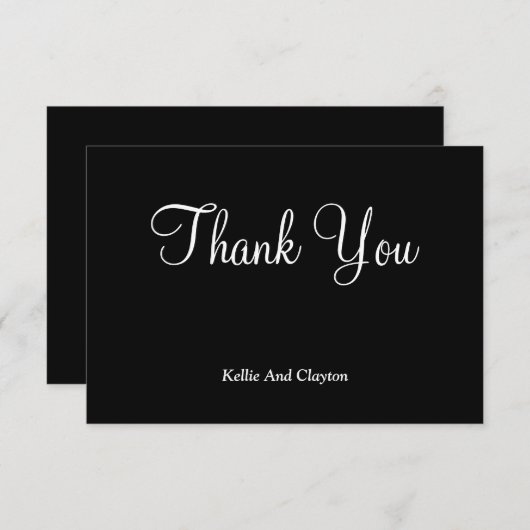 Schwarz/Weiß-Dankeskarten (Vorne/Hinten)