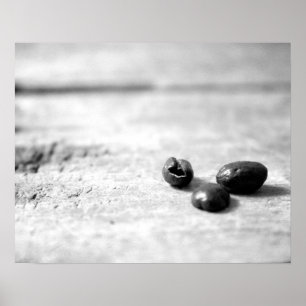 Schwarz-Weiß-Darke-Kaffeebohnen 16x20 Poster