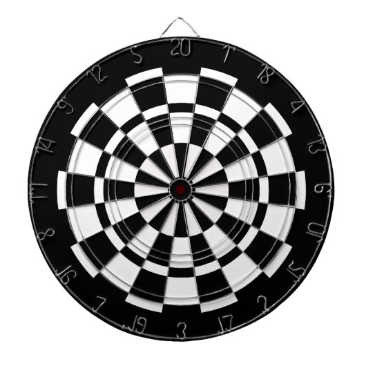Schwarz-Weiß-Dartboard Dartscheibe (vorne)