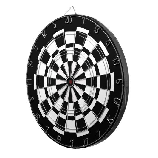 Schwarz-Weiß-Dartboard Dartscheibe (Vorderseite rechts)