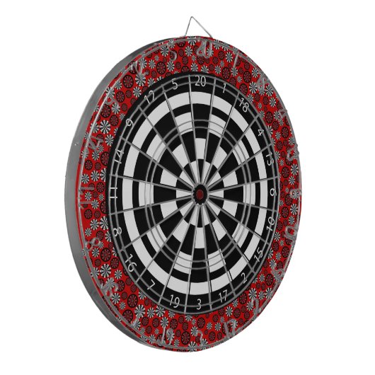 Schwarz-Weiß-Dartboard Dartscheibe (Vorderseite Links)