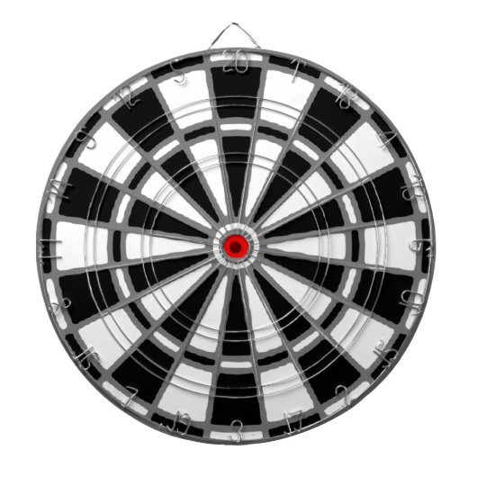 Schwarz-Weiß-Dartboard Dartscheibe (vorne)