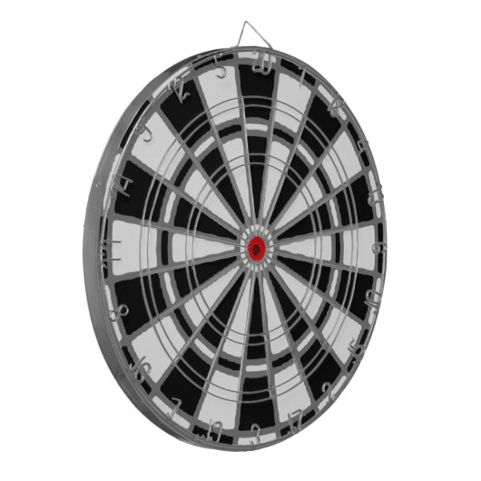Schwarz-Weiß-Dartboard Dartscheibe (Vorderseite Links)