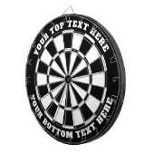 Schwarz-Weiß-Dartboard mit benutzerdefiniertem Tex Dartscheibe (Vorderseite rechts)