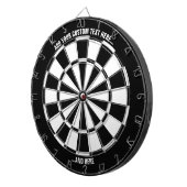 Schwarz-Weiß-Dartboard mit benutzerdefiniertem Tex Dartscheibe (Vorderseite rechts)