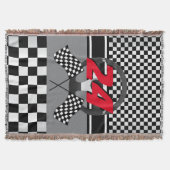 Schwarz-Weiß-🏎 Decke (Vorderseite)