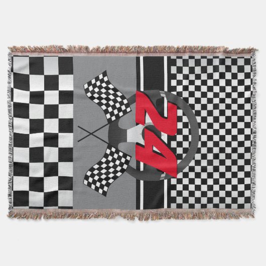 Schwarz-Weiß-🏎 Decke (Vorderseite)