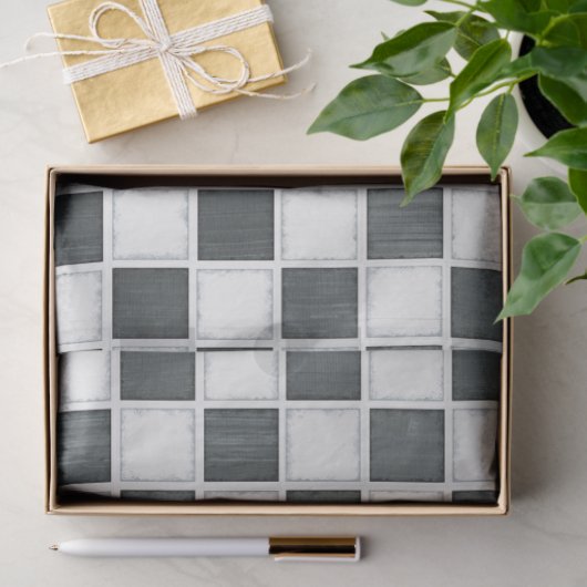 Schwarz-Weiß-Decoupage der Checkbox Seidenpapier (Geschenk)