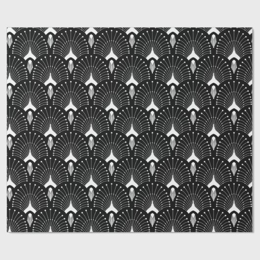 Schwarz-Weiß-Deko Geschenkpapier (Flach)