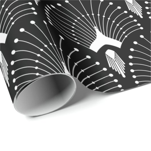Schwarz-Weiß-Deko Geschenkpapier (Rolleneckpunkt)