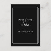 Schwarz-Weiß-Deko Hochzeitsgäste Details Begleitkarte (Rückseite)